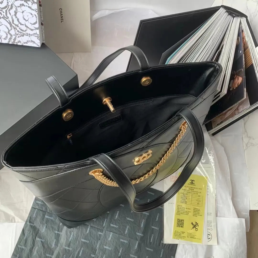 Chanel 23P Shopping Tote Bag Leather AS3938
