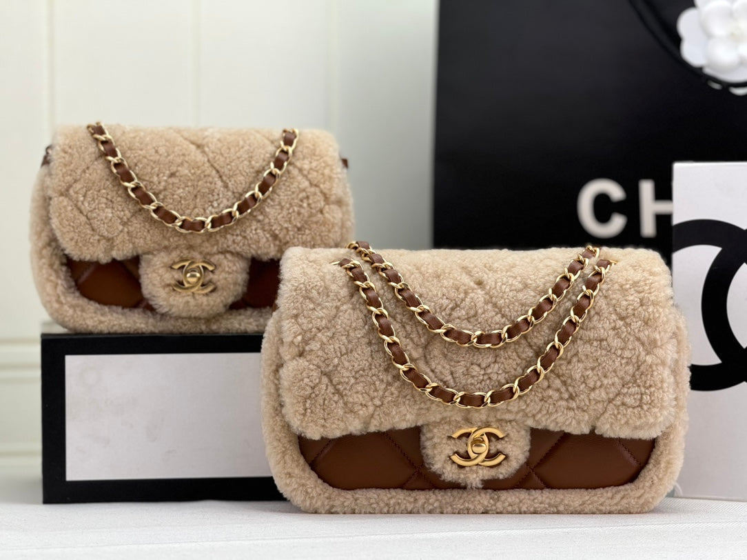 Chanel 24K Teddy Bear Flap Bag Lambskin Leather AS5149