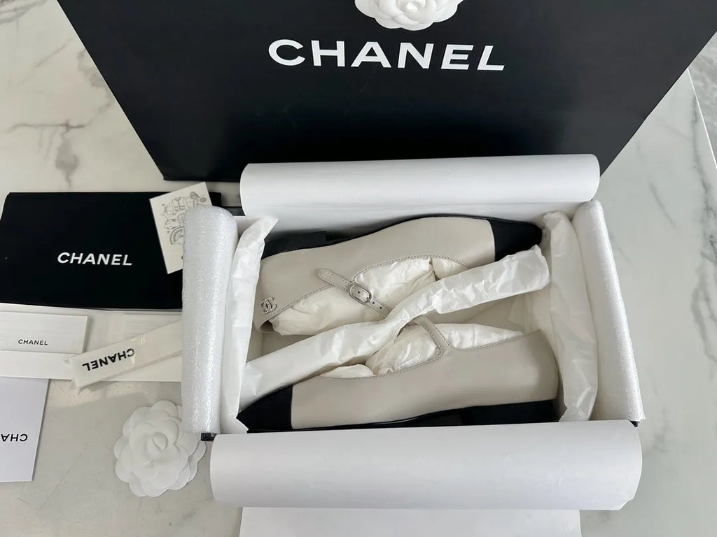 Chanel 24P Grey Flat Mary Jane 543479