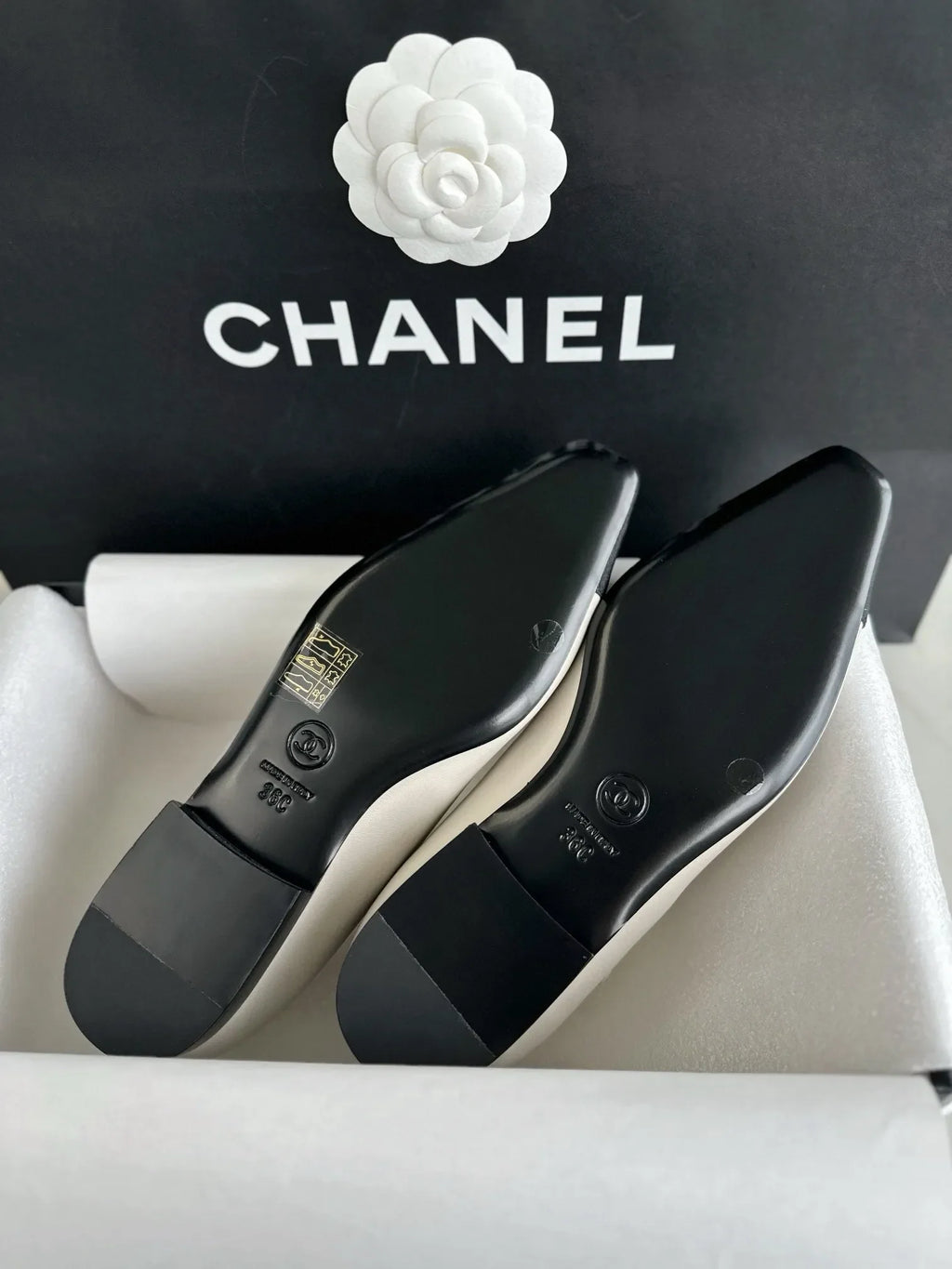Chanel 24P Grey Flat Mary Jane 543479