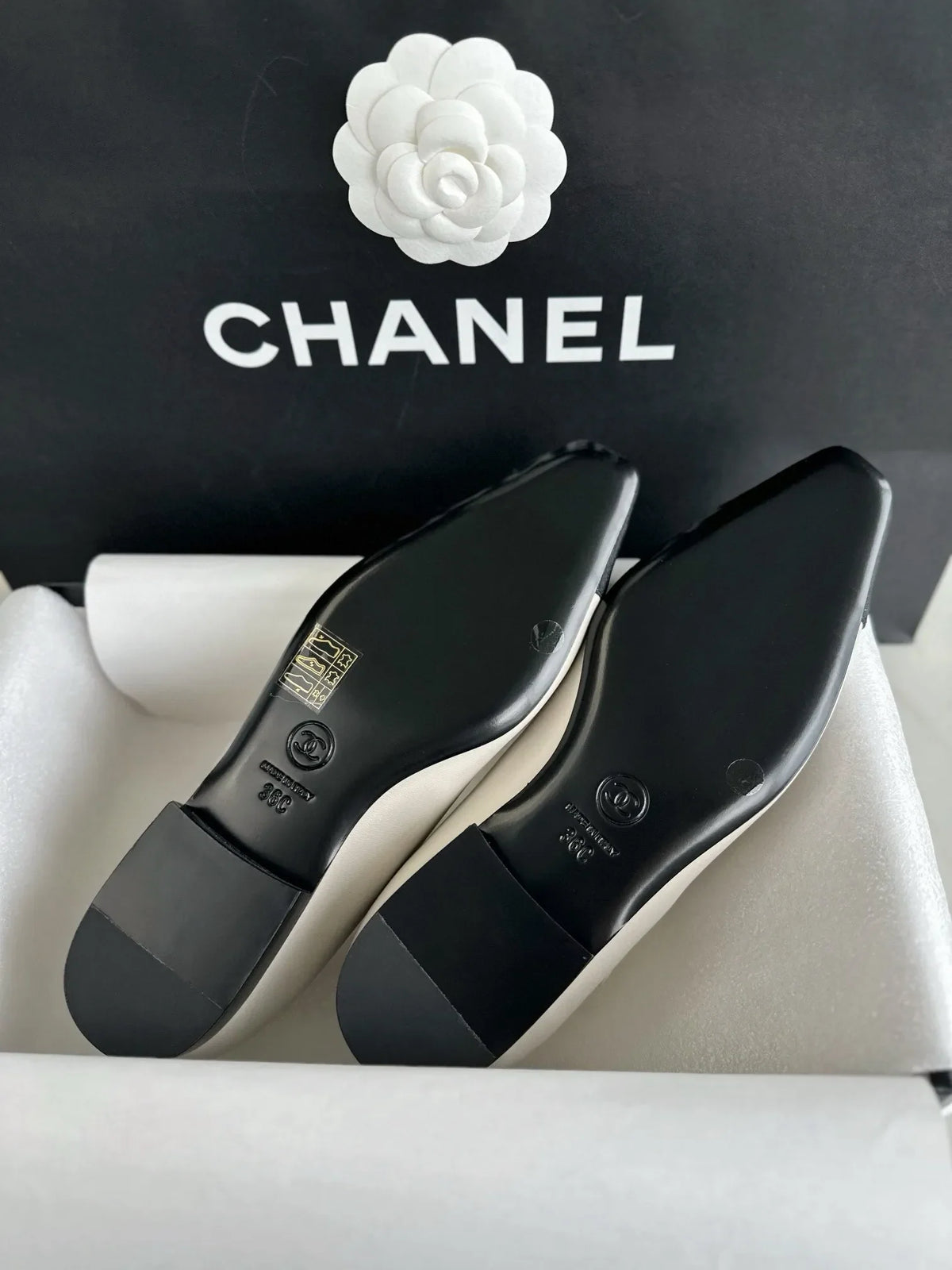Chanel 24P Grey Flat Mary Jane 543479