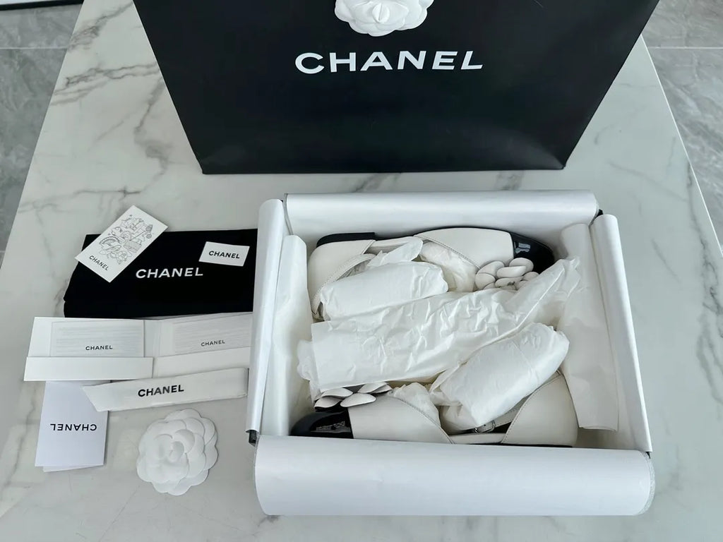 Chanel 24P White Camellia Flat Mary Jane 543485