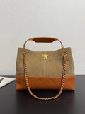 Chanel 25A Quilted Shoulder Bag Suede Calfskin Leather