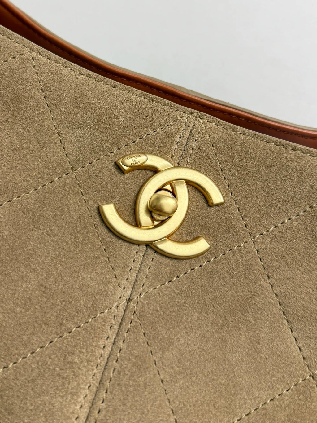 Chanel 25A Quilted Shoulder Bag Suede Calfskin Leather
