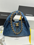 Chanel 25Bag 26P Hippie Hobo Small Dark Denim Blue AS5293