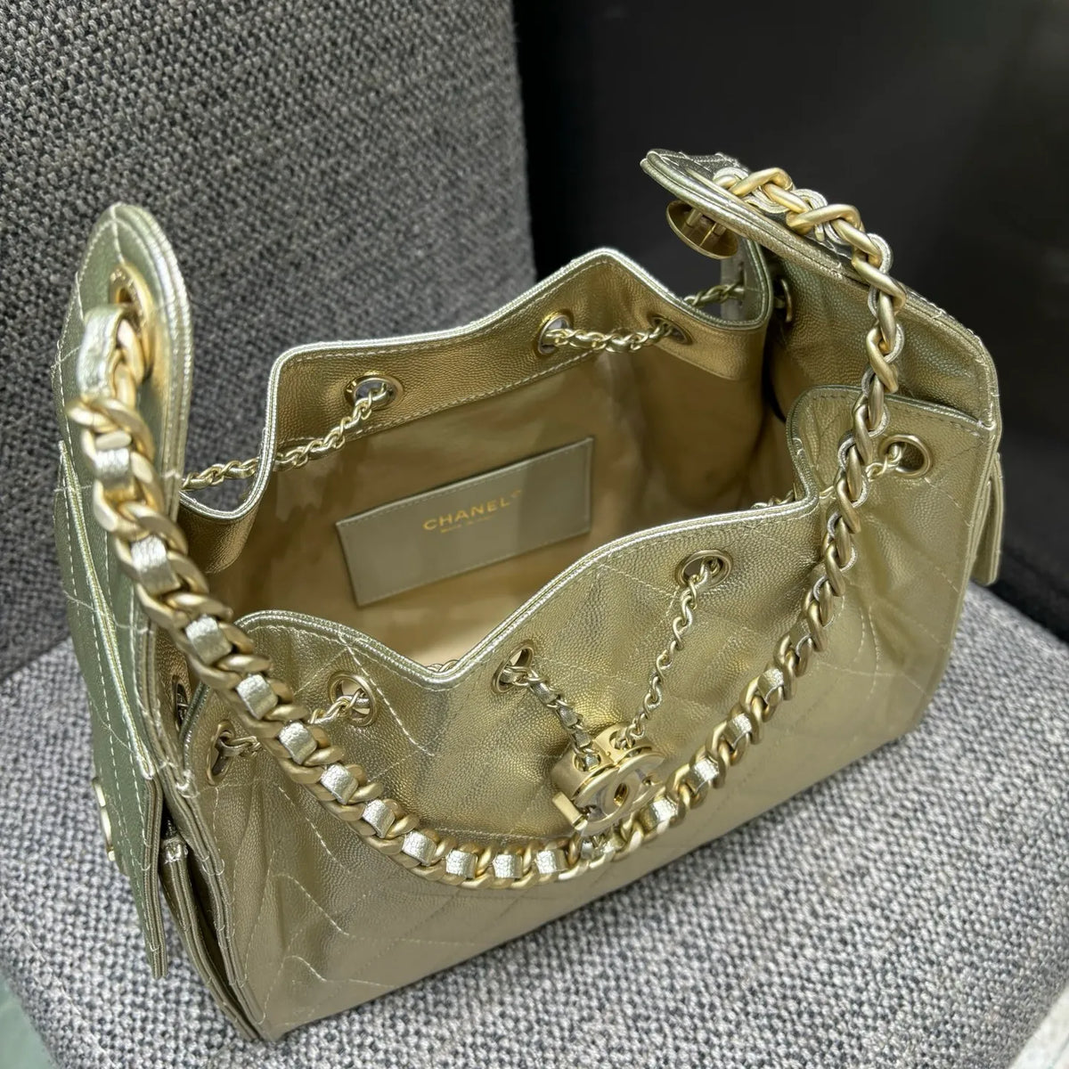 Ch@nel 25C Runway Hippie Chain Hobo Bag 139894