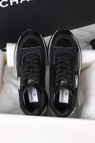 Chanel 25K Black High-Heeled Sneakers 305034