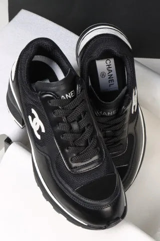 Chanel 25K Black High-Heeled Sneakers 305034
