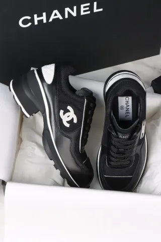 Chanel 25K Black High-Heeled Sneakers 305034