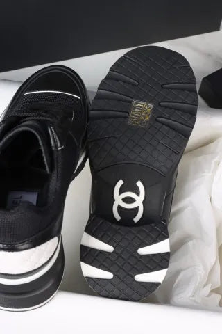 Chanel 25K Black High-Heeled Sneakers 305034