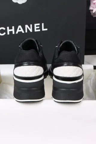 Chanel 25K Black High-Heeled Sneakers 305034