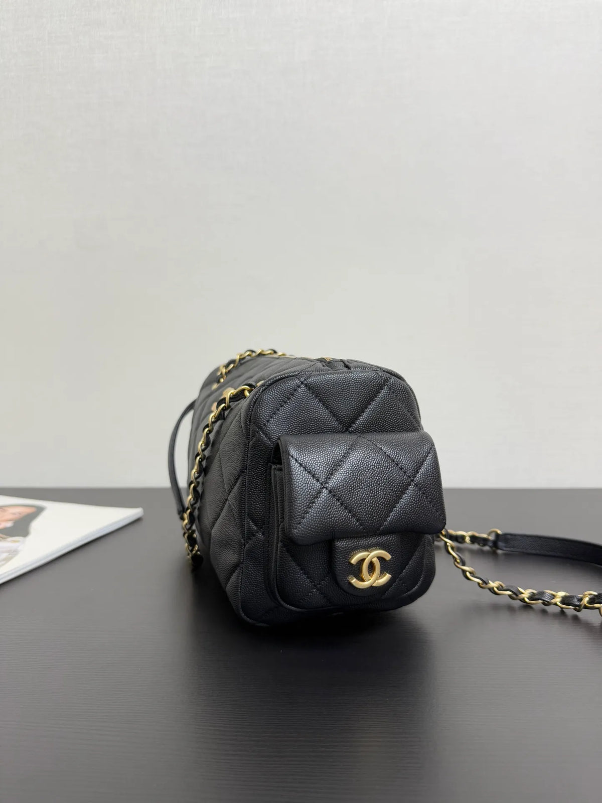 Chanel 25K Quilted Caviar Bowling Bag 99517