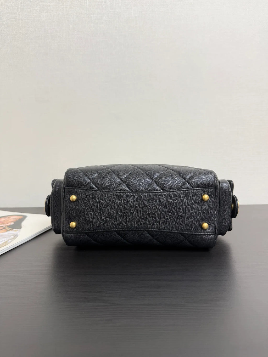 Chanel 25K Quilted Caviar Bowling Bag 99517