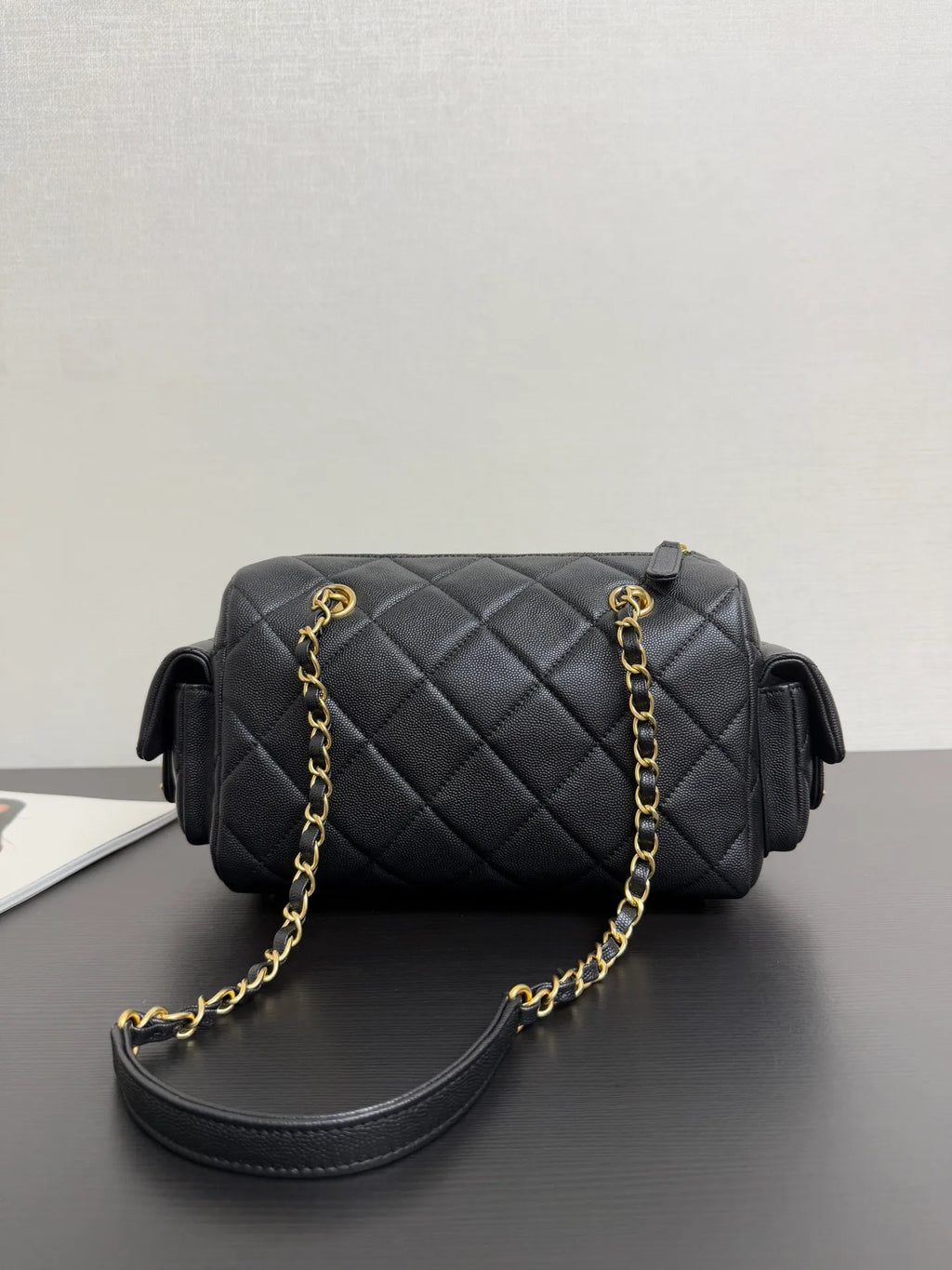 Chanel 25K Quilted Caviar Bowling Bag 99517