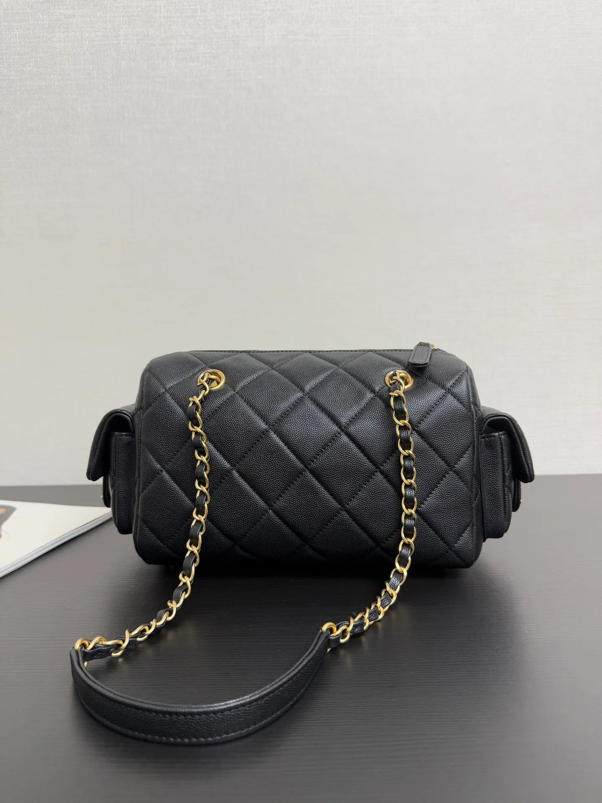 Chanel 25K Quilted Caviar Bowling Bag 99517