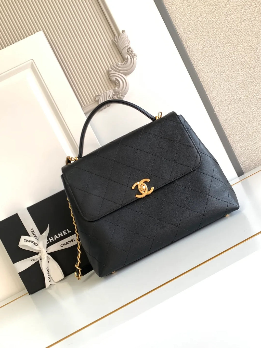 Chanel 25S Briefcase Flap Bag Calfskin Leather 5447