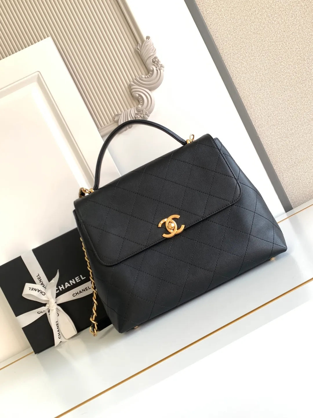 Chanel 25S Briefcase Flap Bag Calfskin Leather 5447