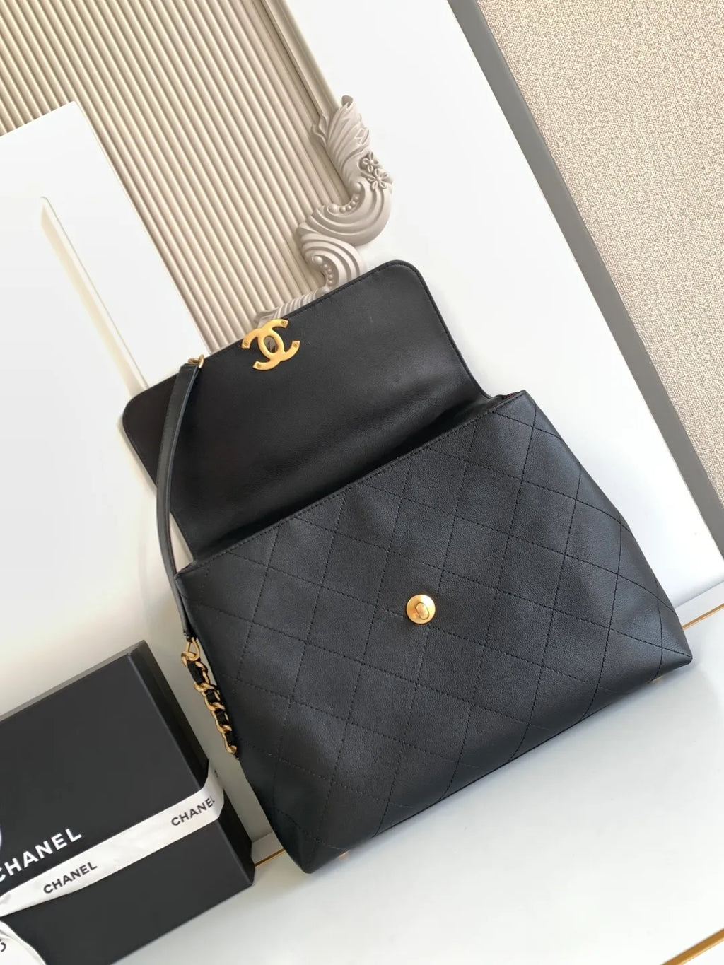 Chanel 25S Briefcase Flap Bag Calfskin Leather 5447