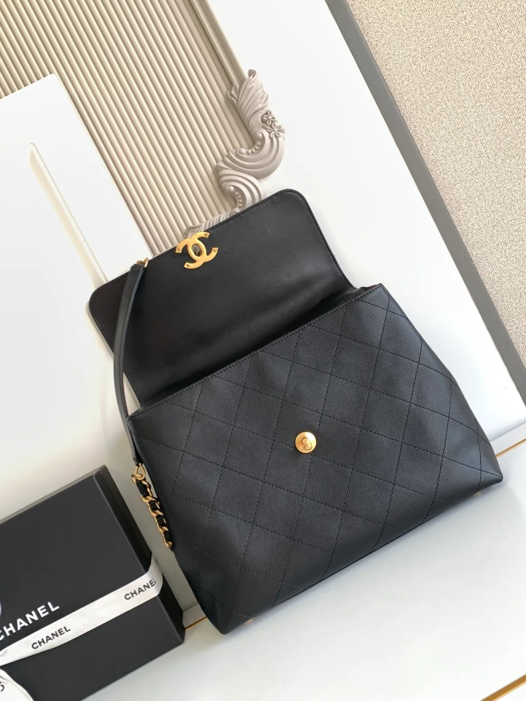 Chanel 25S Briefcase Flap Bag Calfskin Leather 5447