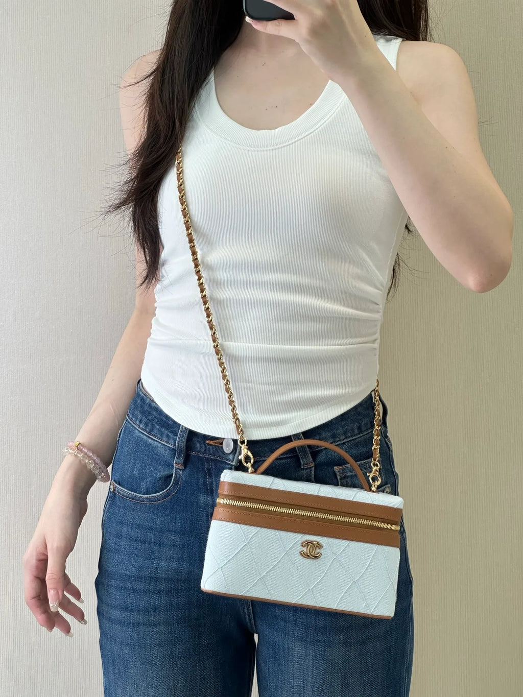 CHANEL 26 Coco Beach Canvas Vanity Bag