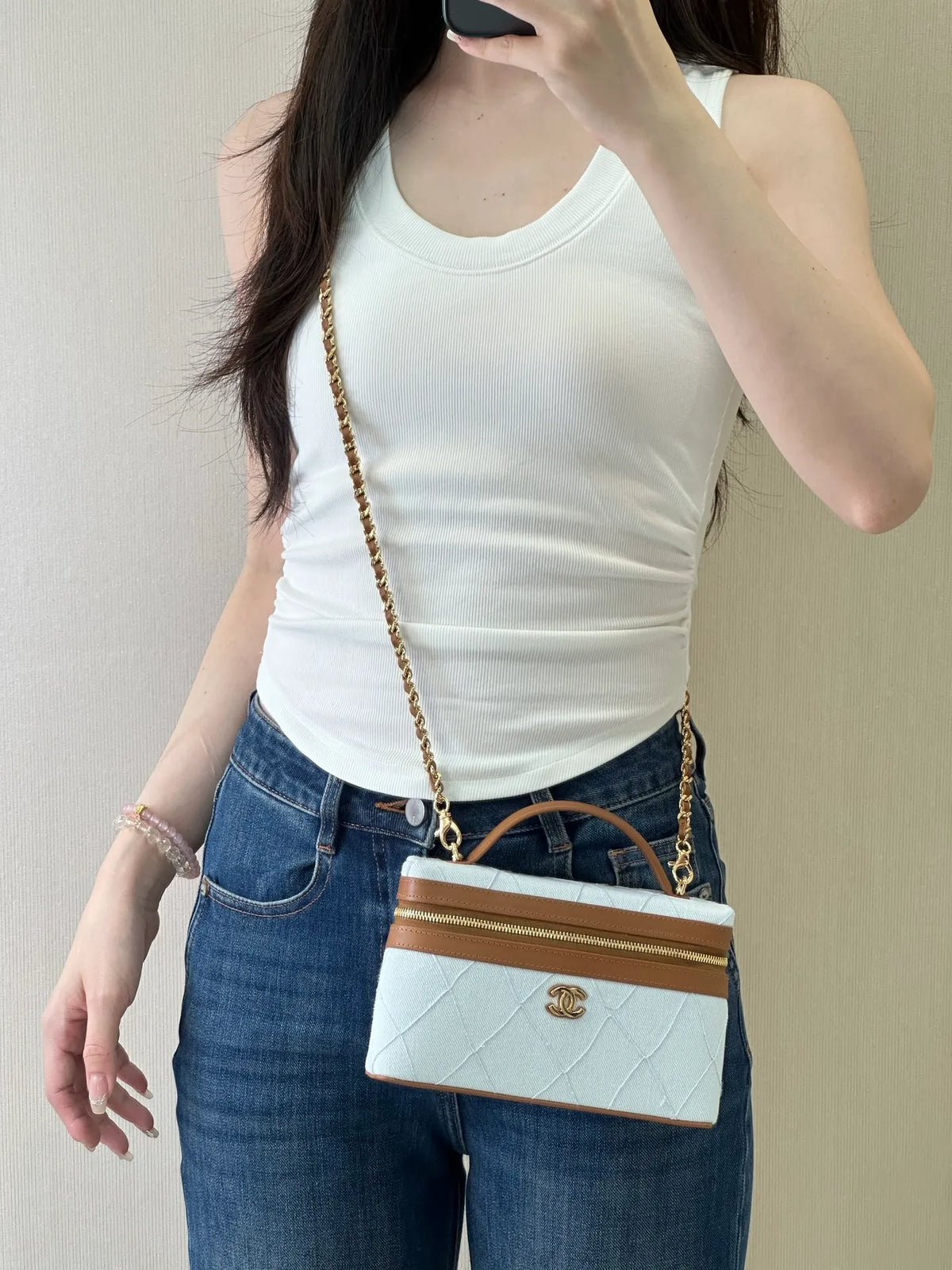 CHANEL 26 Coco Beach Canvas Vanity Bag