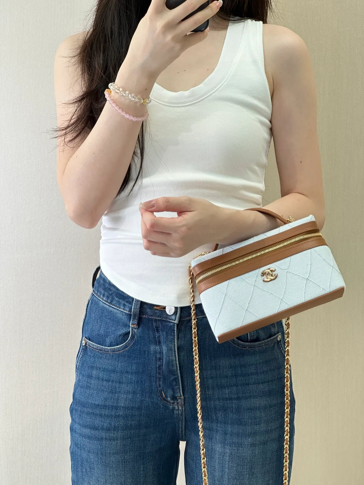 CHANEL 26 Coco Beach Canvas Vanity Bag