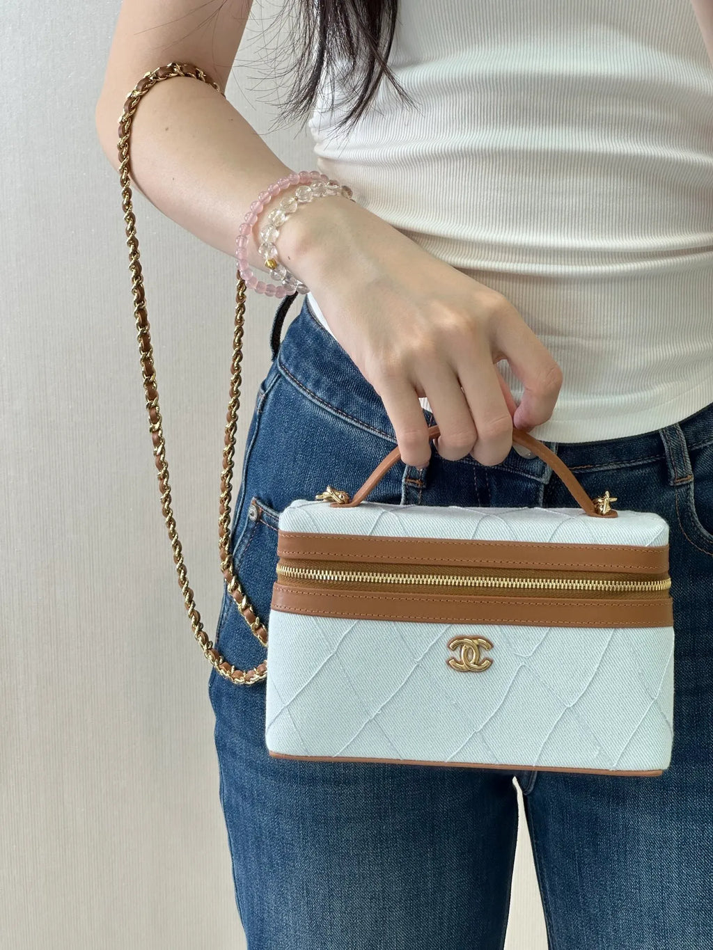 CHANEL 26 Coco Beach Canvas Vanity Bag