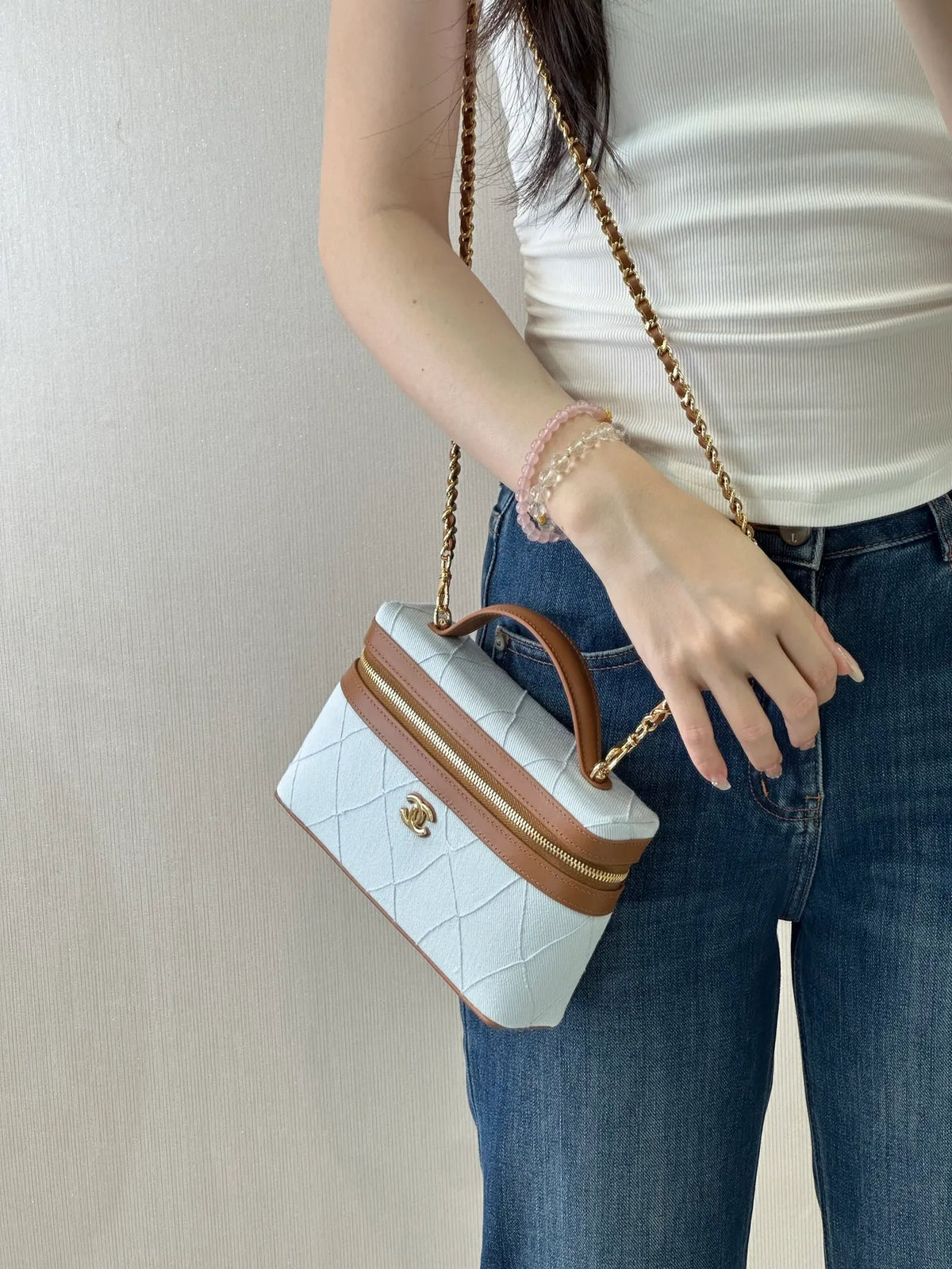 CHANEL 26 Coco Beach Canvas Vanity Bag