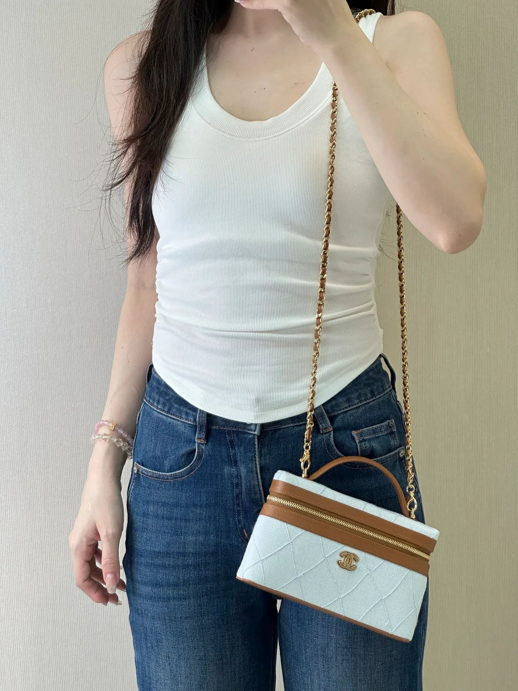 CHANEL 26 Coco Beach Canvas Vanity Bag