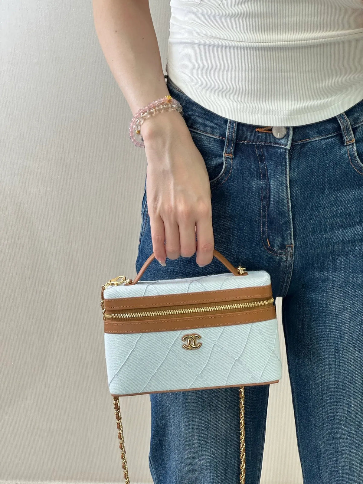 CHANEL 26 Coco Beach Canvas Vanity Bag