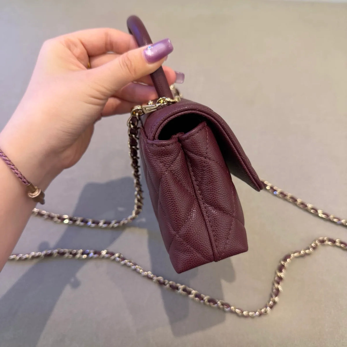 Chanel 26A Mini Coco Handle Horizontal Shoulder Bag Caviar