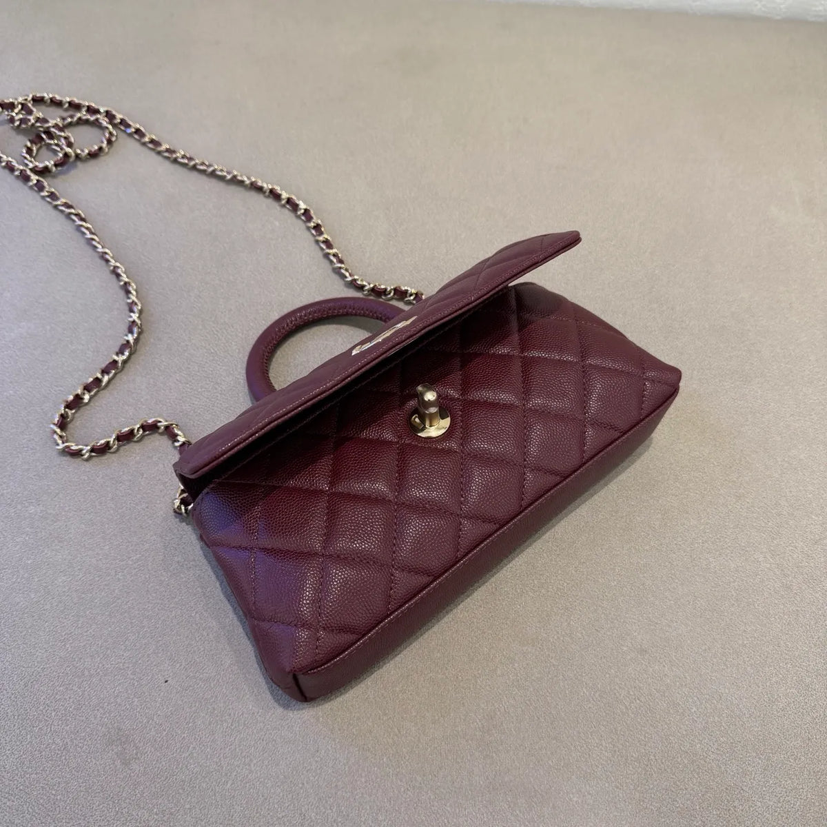 Chanel 26A Mini Coco Handle Horizontal Shoulder Bag Caviar