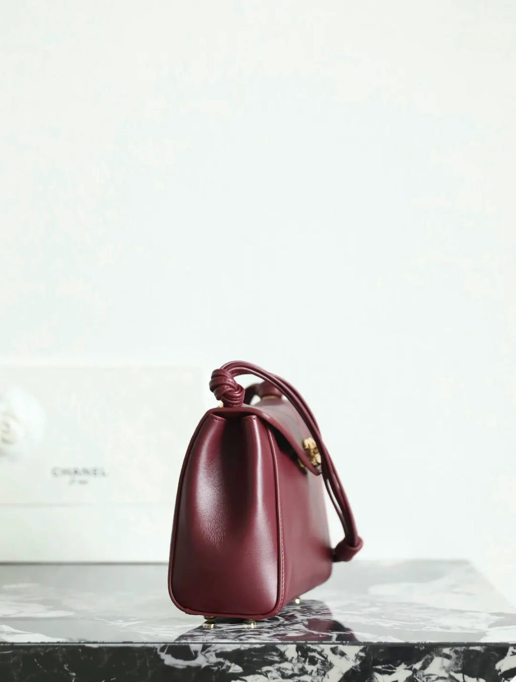 Chanel 26A Mini V-Flap Hobo Bag Calfskin Leather C-861