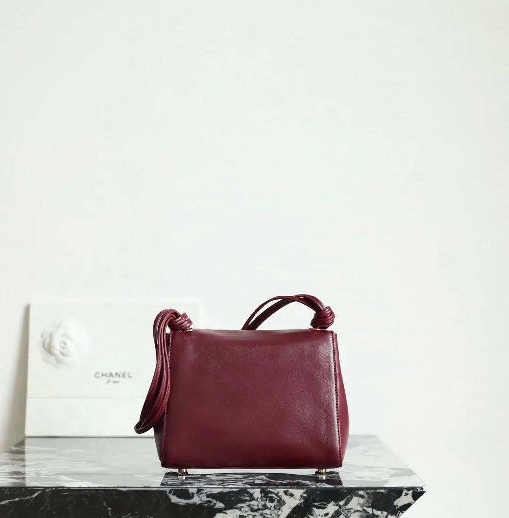 Chanel 26A Mini V-Flap Hobo Bag Calfskin Leather C-861