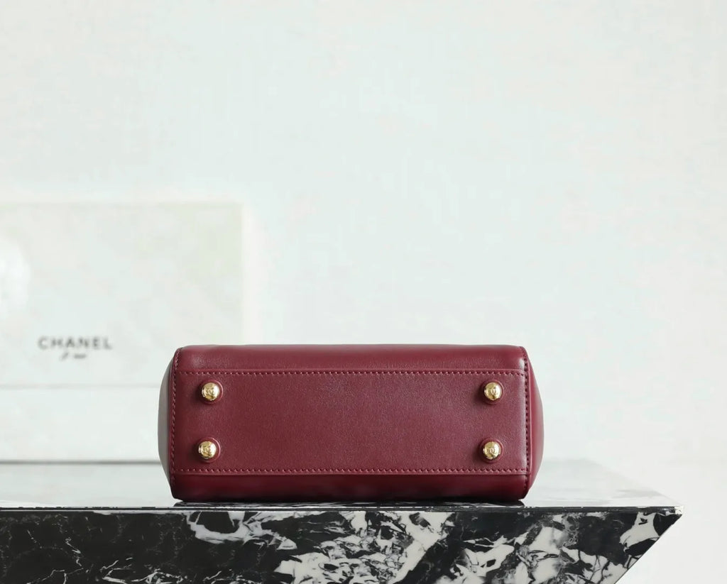 Chanel 26A Mini V-Flap Hobo Bag Calfskin Leather C-861