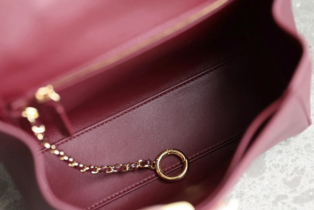 Chanel 26A Mini V-Flap Hobo Bag Calfskin Leather C-861