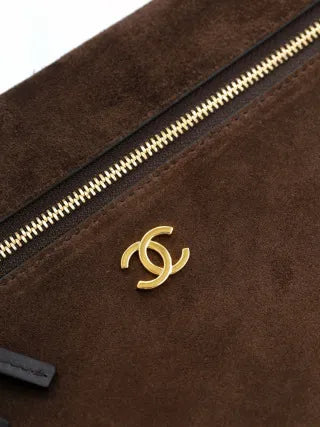 CHANEL 26A Suede Box Bag Deep Coffee
