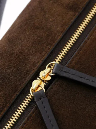 CHANEL 26A Suede Box Bag Deep Coffee