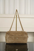 CHANEL 26A Suede Camera Bag Apricot Small