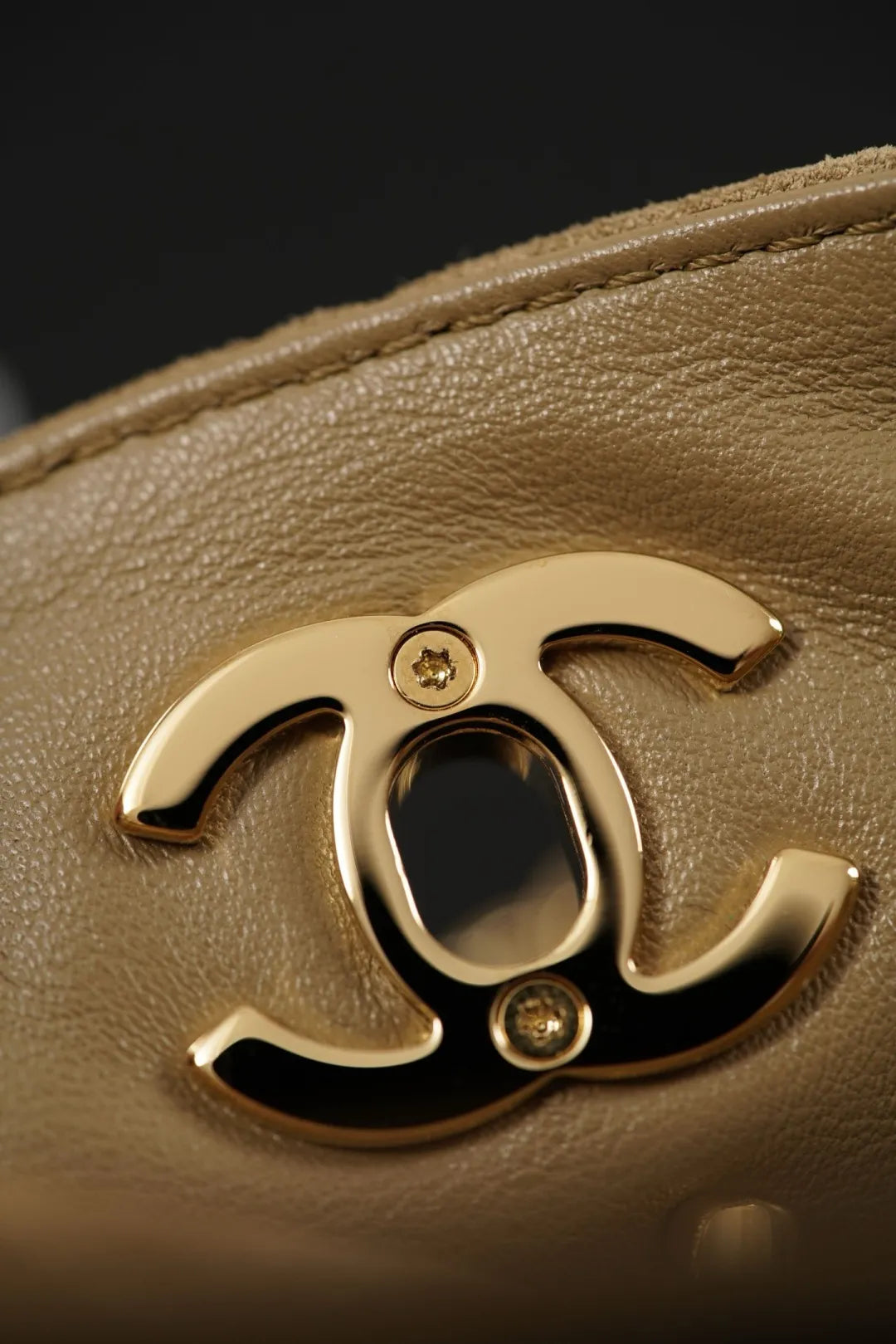 CHANEL 26A Suede Camera Bag Apricot Small