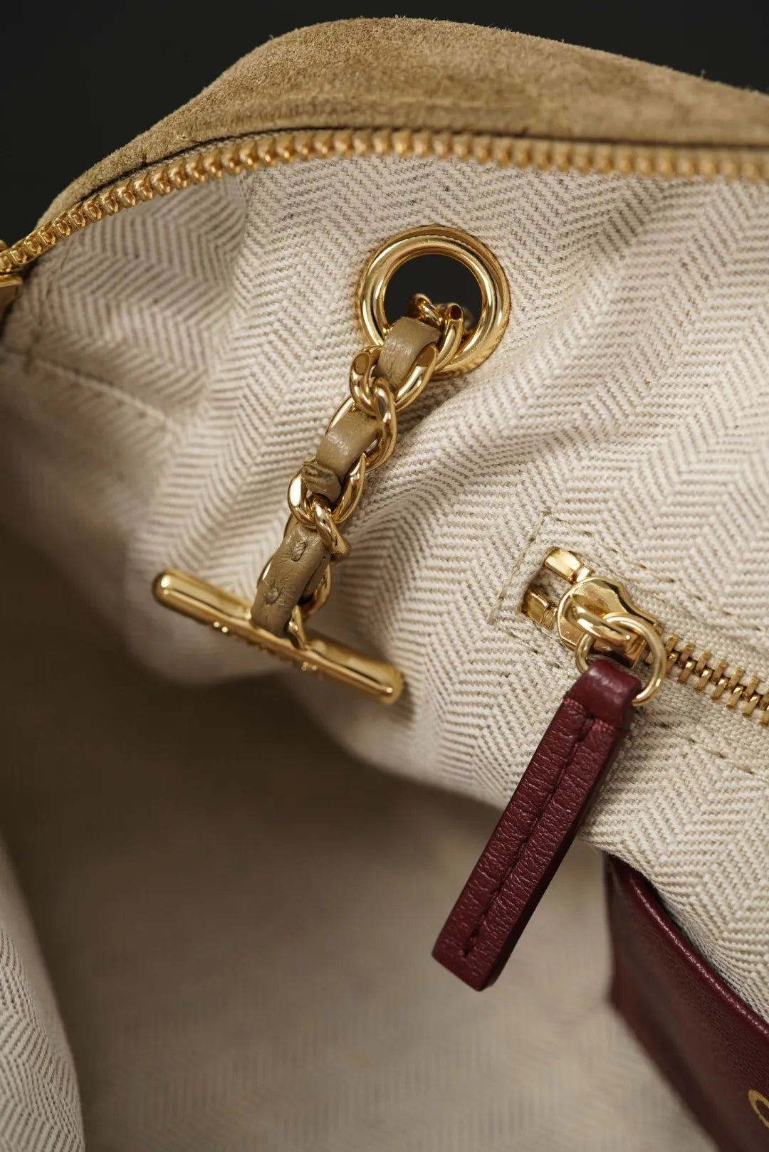 CHANEL 26A Suede Camera Bag Apricot Small