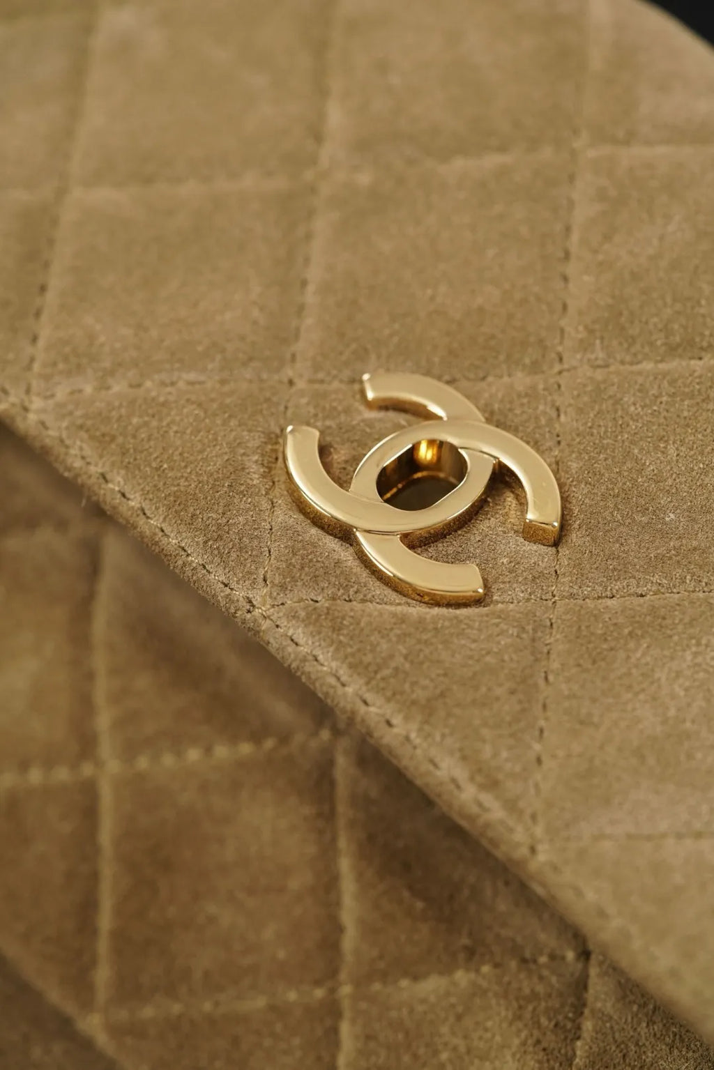CHANEL 26A Suede Camera Bag Apricot Small