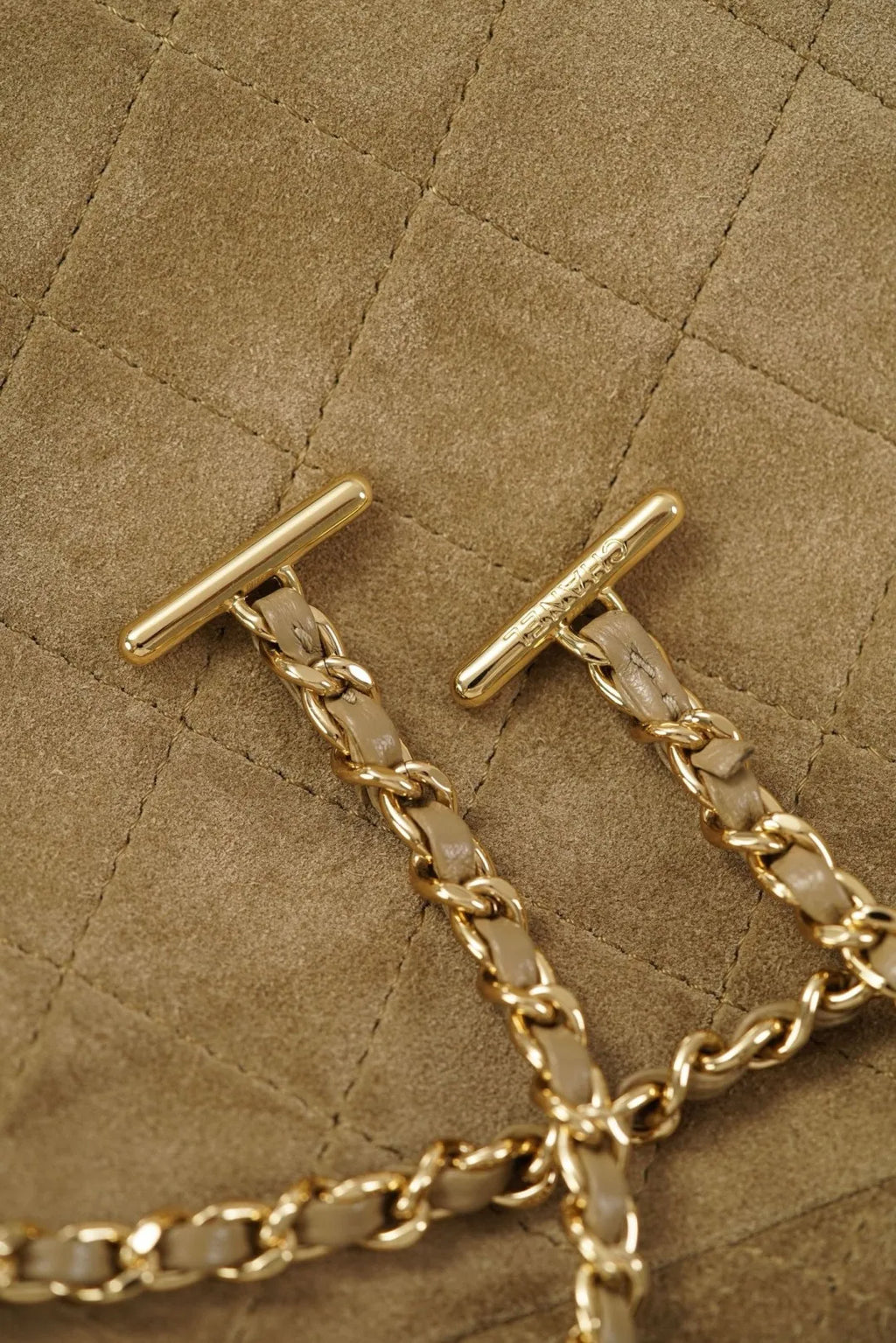 CHANEL 26A Suede Camera Bag Apricot Small