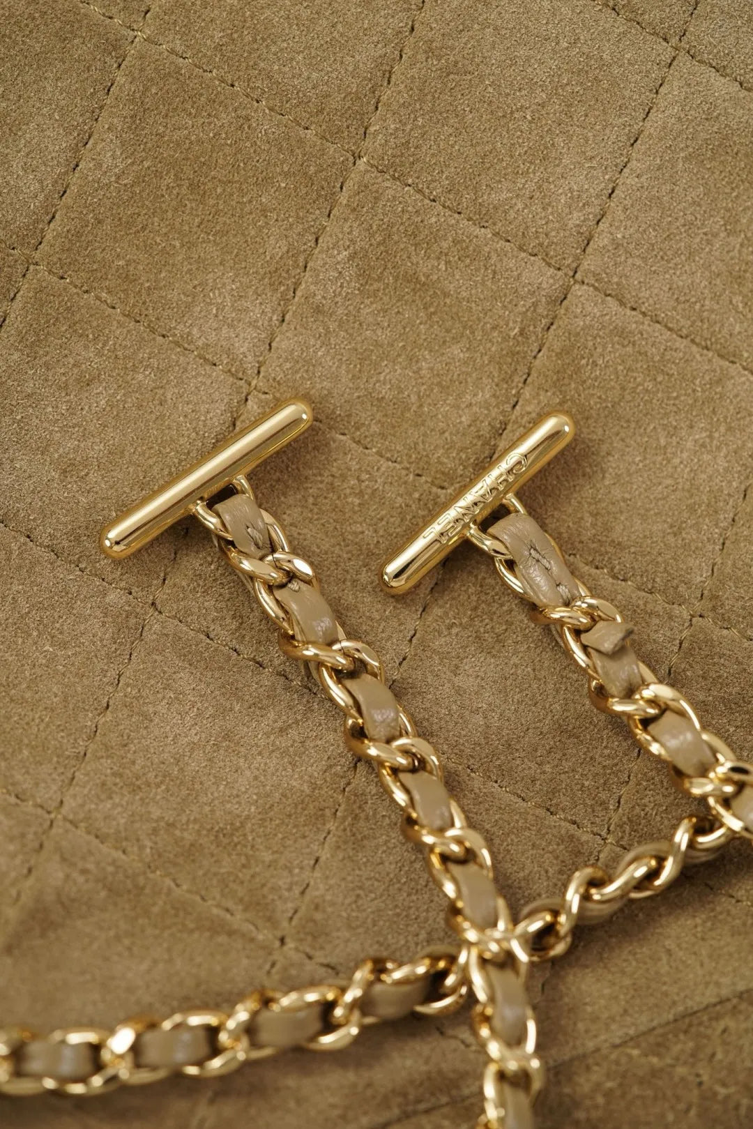 CHANEL 26A Suede Camera Bag Apricot Small