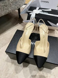 Chanel 26A Women's Pointed Toe Slingback Heels 3in