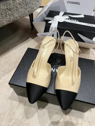 Chanel 26A Women's Pointed Toe Slingback Heels 3in