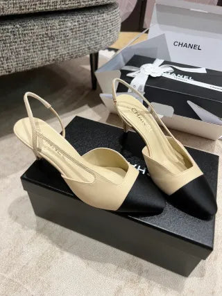 Chanel 26A Women's Pointed Toe Slingback Heels 3in