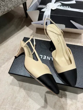 Chanel 26A Women's Pointed Toe Slingback Heels 3in