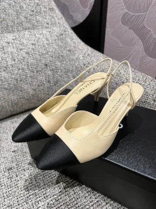 Chanel 26A Women's Pointed Toe Slingback Heels 3in