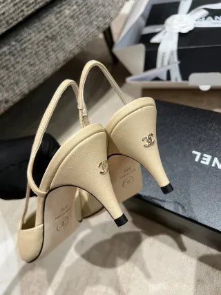 Chanel 26A Women's Pointed Toe Slingback Heels 3in